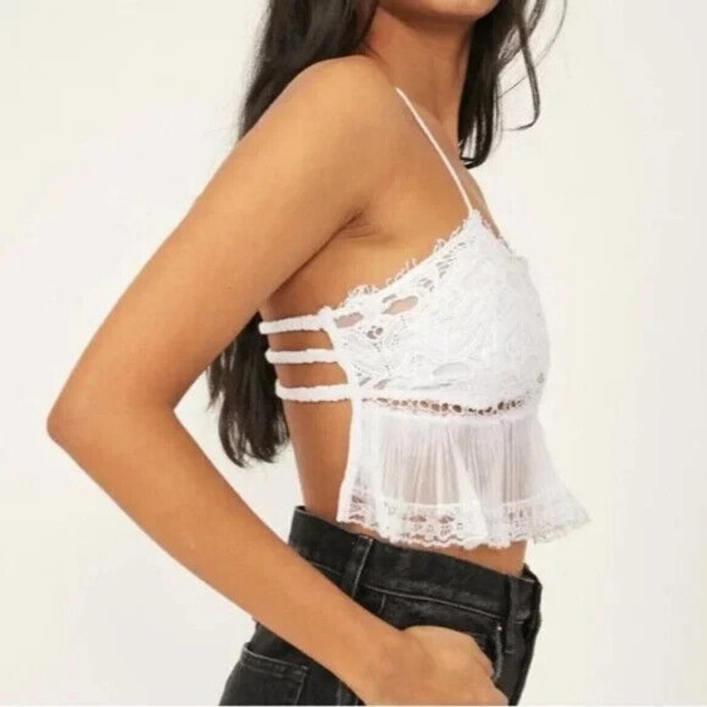 Free People Azami Backless Bralette Ruffle Brami Top L - Picture 2 of 6